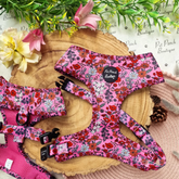 Berry Blossom Floral Dog Harness